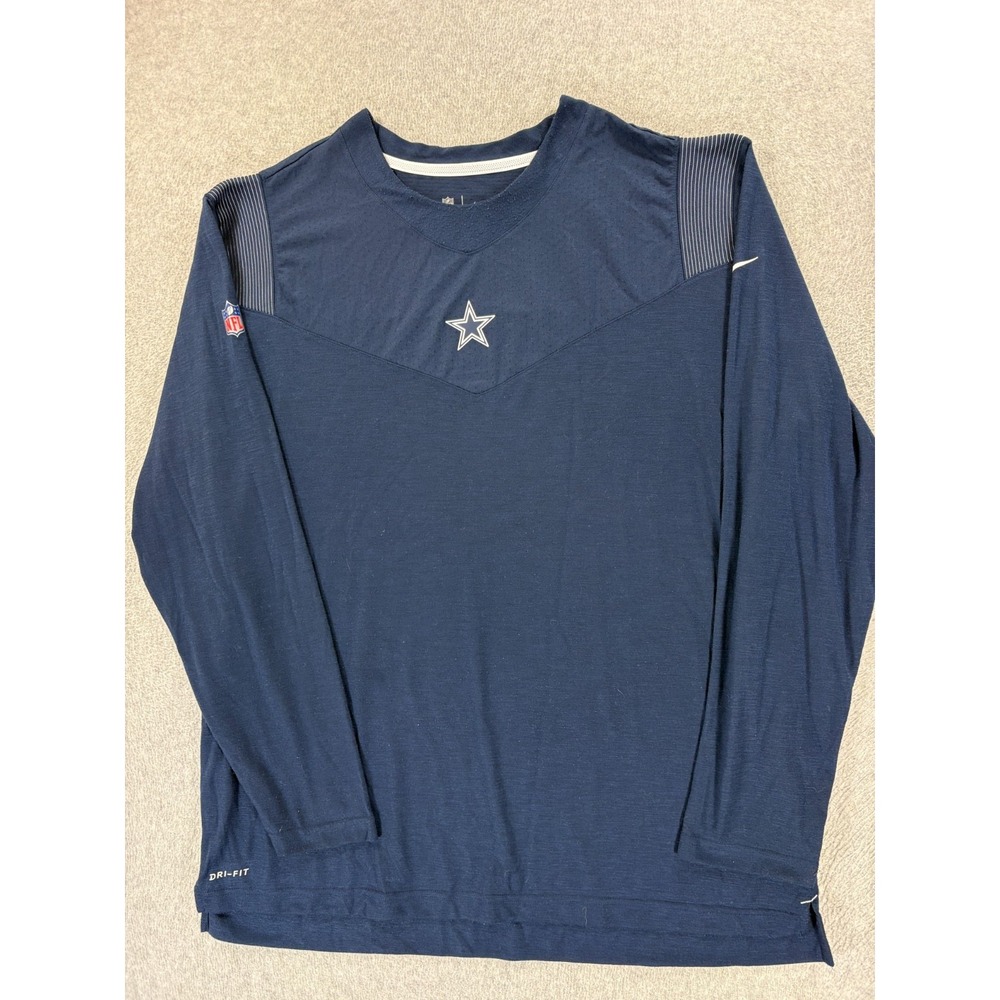 Dallas Cowboys Nike On Field Long Sleeve Crew Stadium Shirt (Men's 2XL) Blue